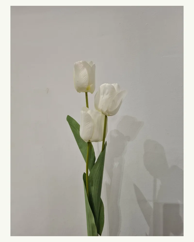 Artificial Flower Tulip White #50066