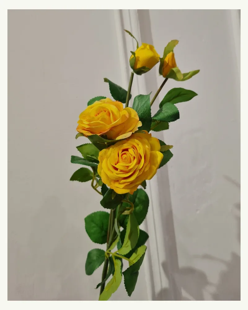 Artificial Flower Rose Yellow #53476