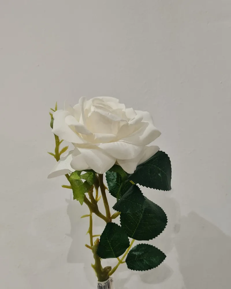 Artificial Flower Rose White #50778